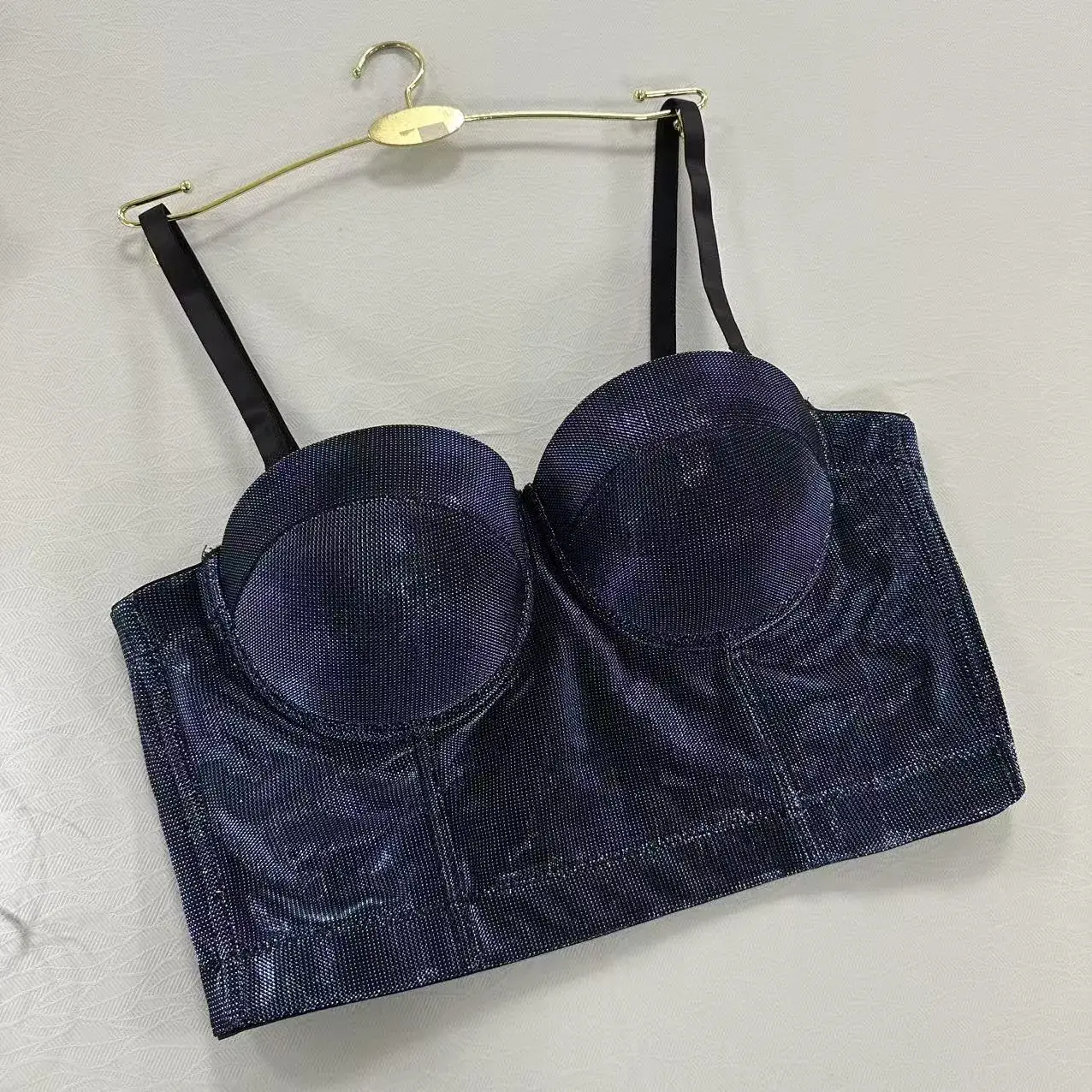 Blue Shiny Cationic Sling Underwear for Women — feature 6