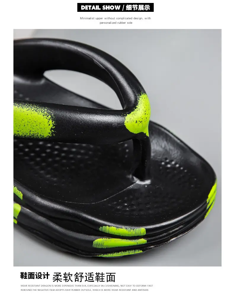 2024 Men's Black Green EVA Beach Sandals — feature 3