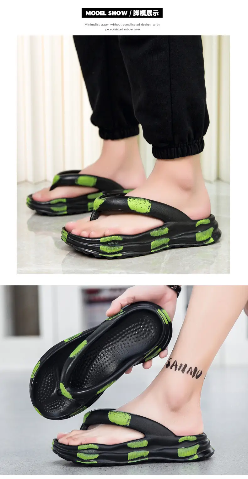 2024 Men's Black Green EVA Beach Sandals — feature 6