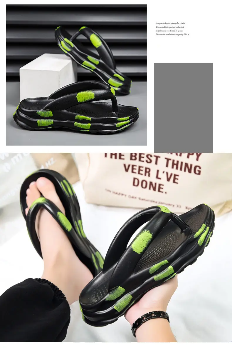 2024 Men's Black Green EVA Beach Sandals — feature 7