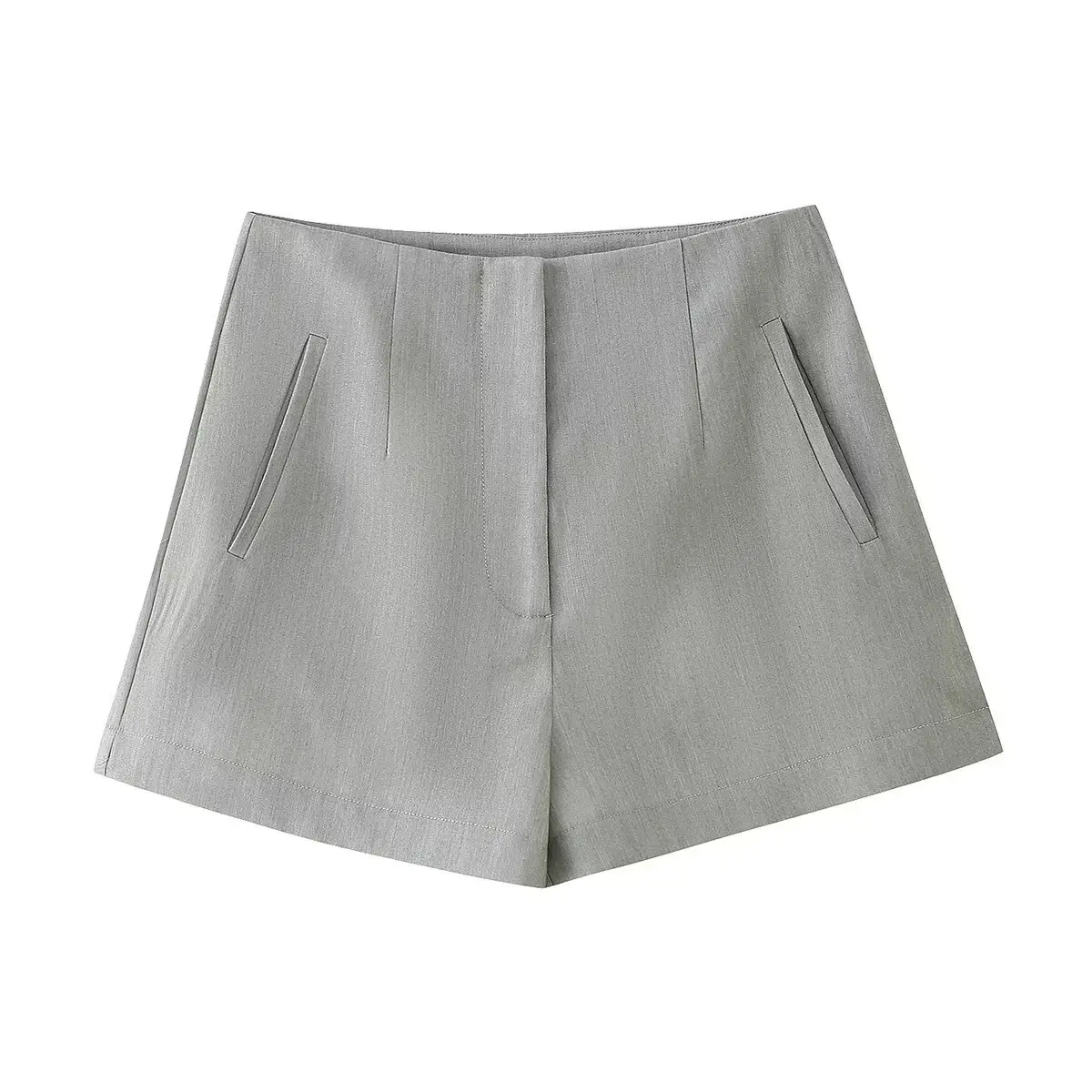 Women 2-Piece Grey Belted Suit Jacket & Shorts Set — feature 22