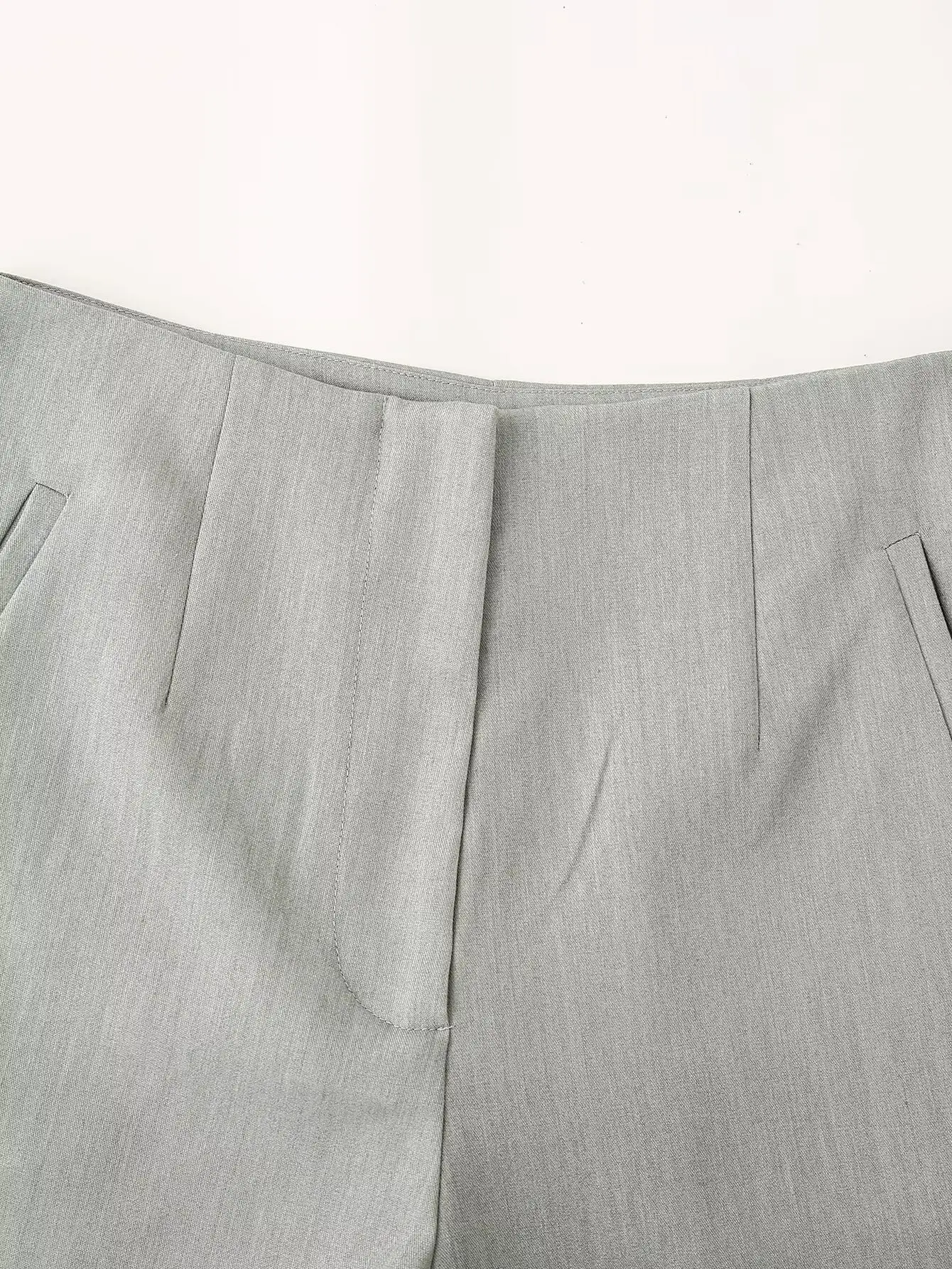 Women 2-Piece Grey Belted Suit Jacket & Shorts Set — feature 24