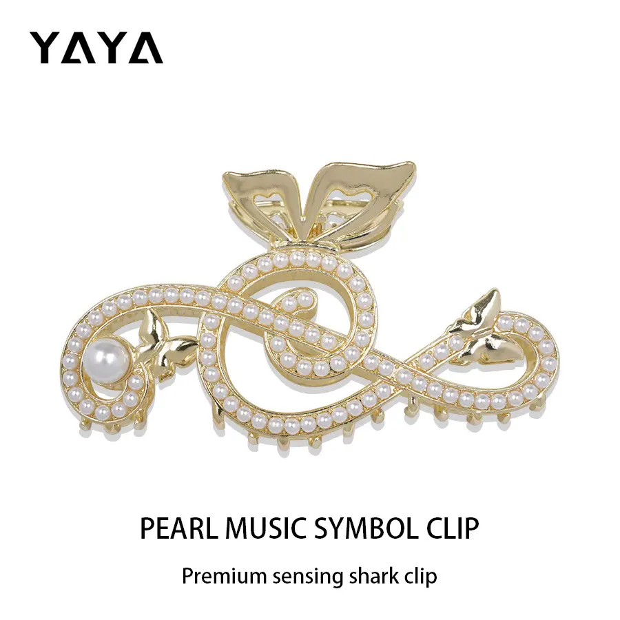 Gold Korean Rhinestone Hairpin Clip Pearl Grab Clip — feature 3