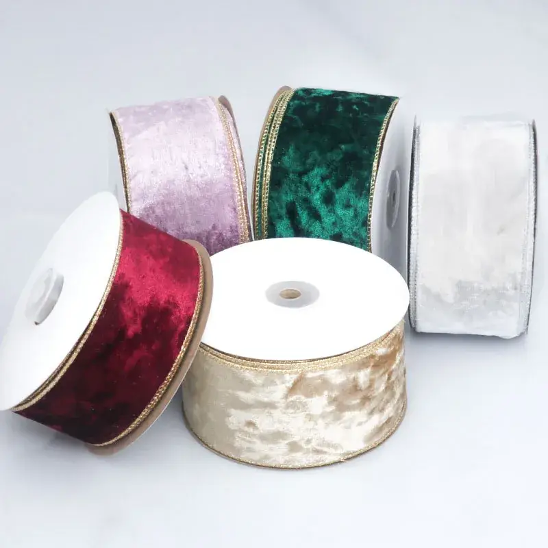 Velvet Gold Edge Christmas Tree Decoration Ribbon — feature 5