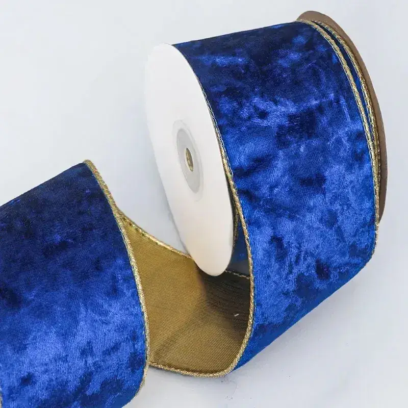 Velvet Gold Edge Christmas Tree Decoration Ribbon