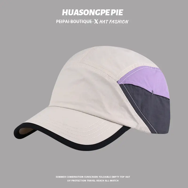 Men's Grey Baseball Cap with Extra Long Brim - Image 4