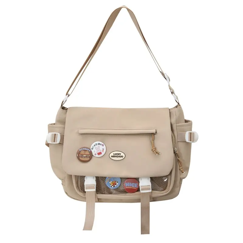 White Japanese Harajuku Crossbody Messenger Bag for College Students — feature 45