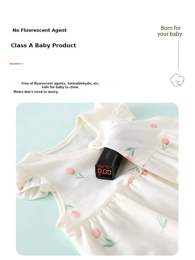 Baby Lace Sleeve Romper Pure Cotton Summer — feature 6