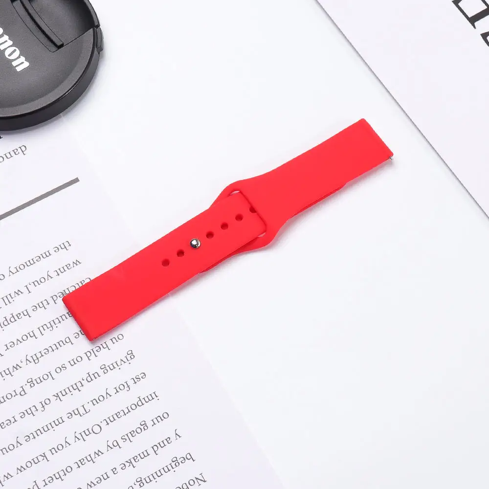 Red Silicone Sports Watch Strap 20mm 22mm