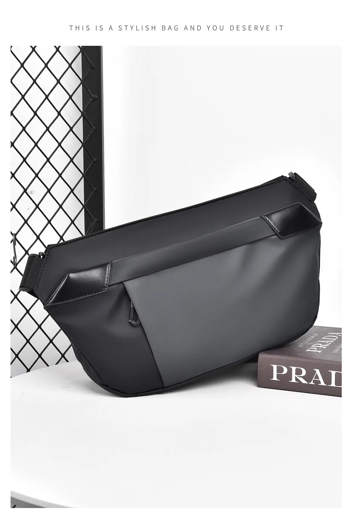 Men's Korean Style Crossbody Bag Black Grey All-match — feature 12