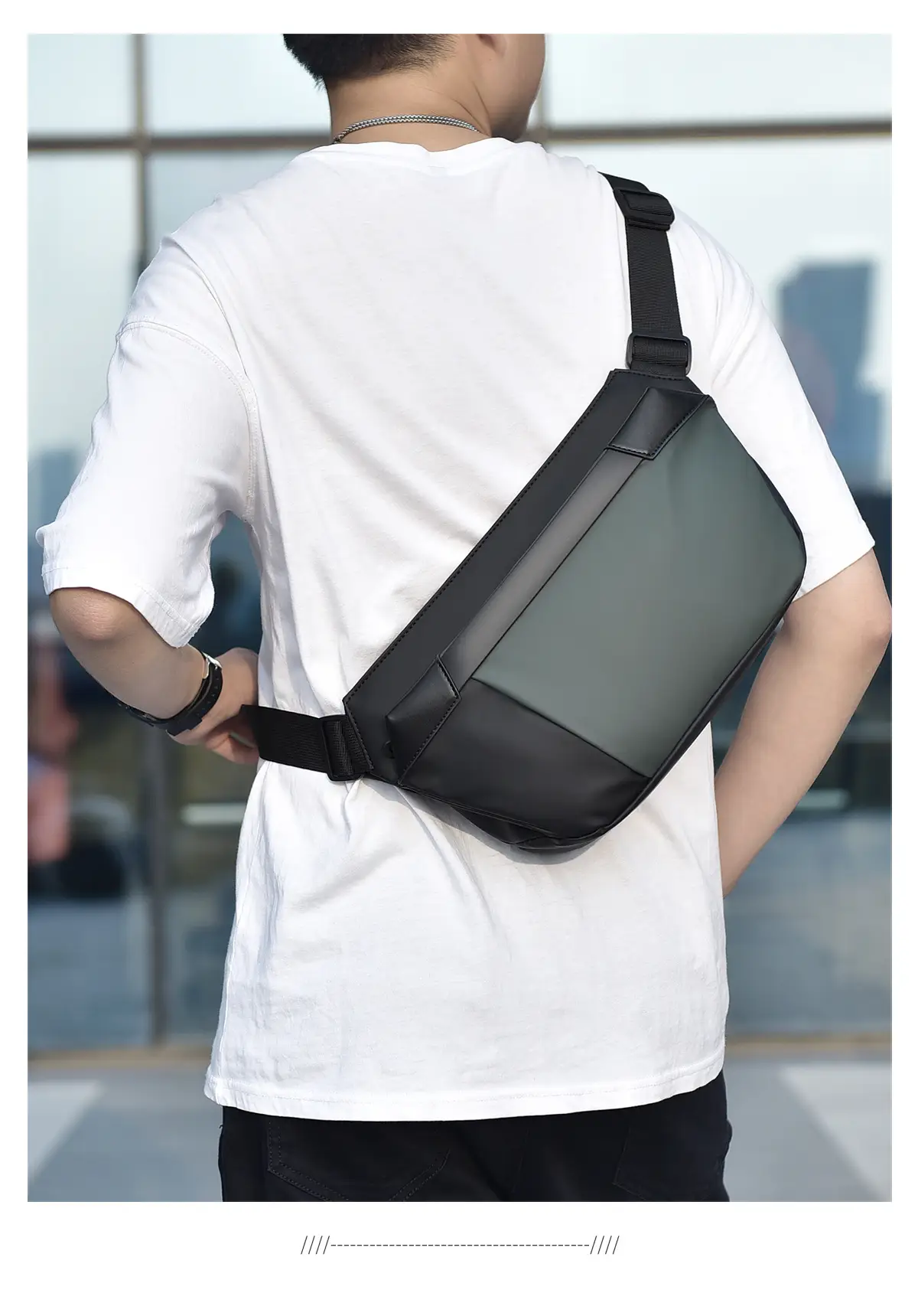 Men's Korean Style Crossbody Bag Black Grey All-match — feature 28