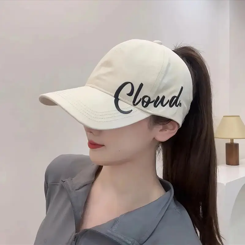 Korean Style Women's Beige Baseball Cap 2024