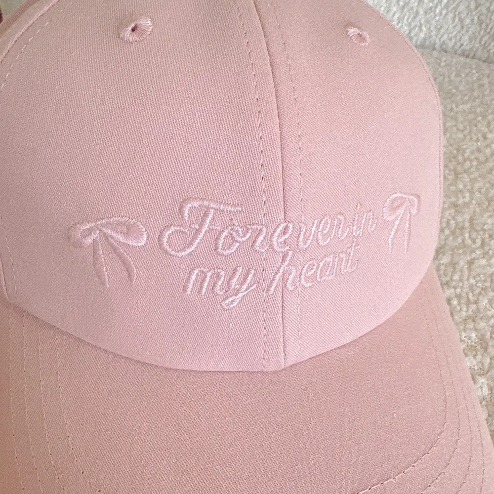 Pink Embroidered Bow Letter Cap Women's Cotton Baseball Cap — feature 12