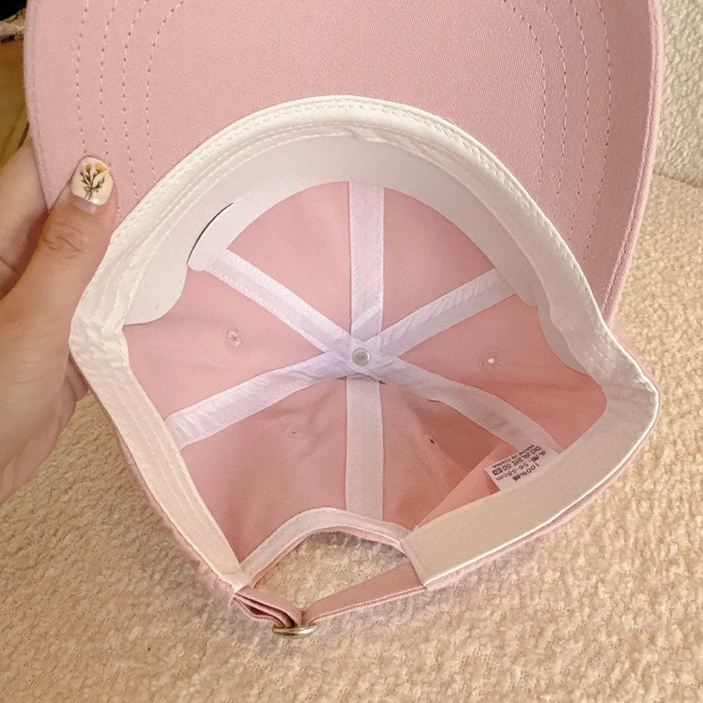 Pink Embroidered Bow Letter Cap Women's Cotton Baseball Cap — feature 15