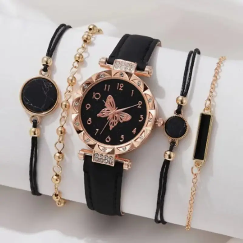 Europe & US Cross Border Diamond Dial Watch Set 6pcs - Image 4
