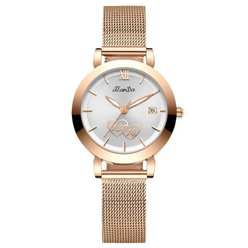 Jlanda Women's Rose Gold Mesh Watch Valentine Gift - Image 8
