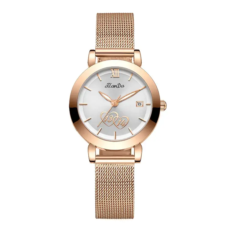 Jlanda Women's Rose Gold Mesh Watch Valentine Gift - Image 3