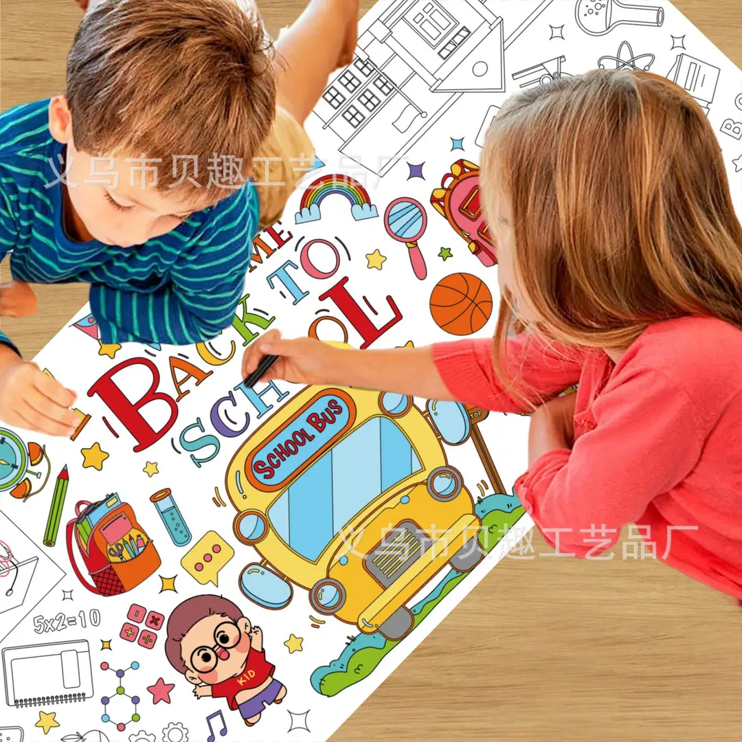 Back to School Season Theme Party Giant Poster Children's Back-To-School Day Decoration Waterproof Coated Paper Tablecloth Supplies — feature 4