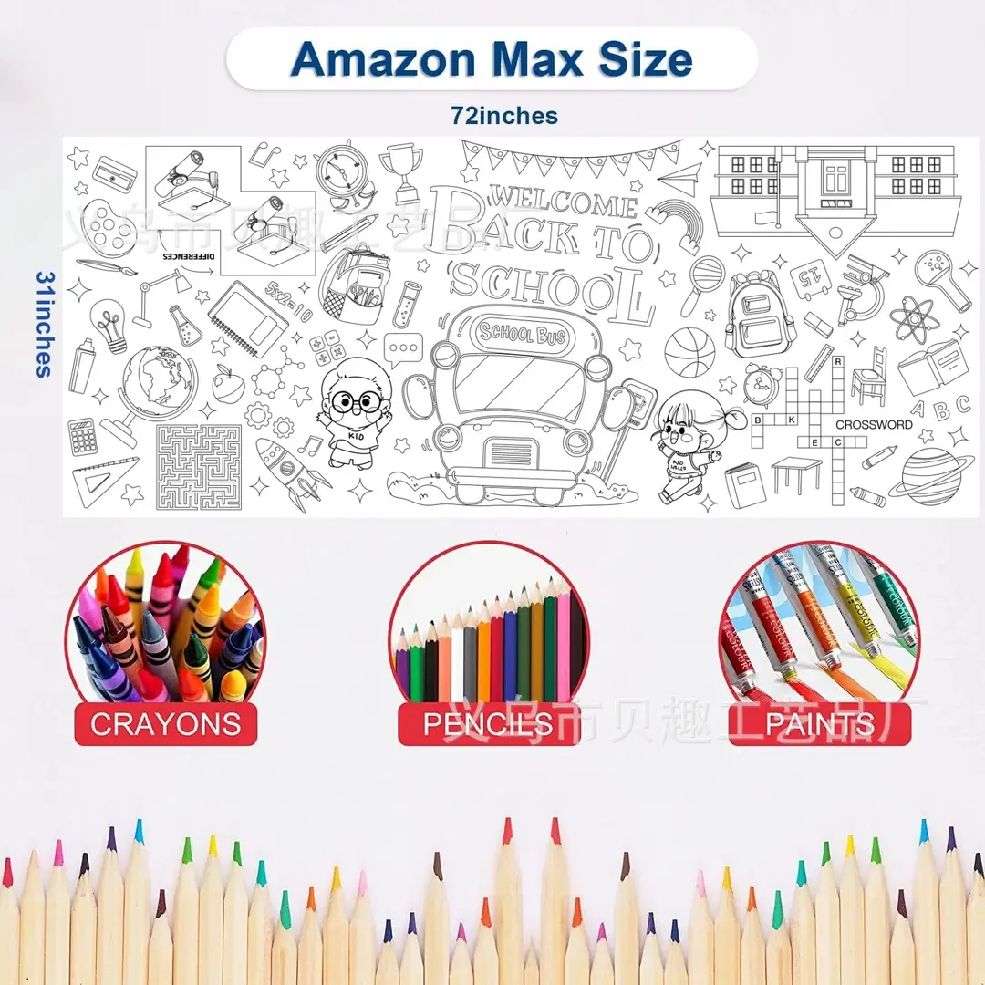 Back to School Season Theme Party Giant Poster Children's Back-To-School Day Decoration Waterproof Coated Paper Tablecloth Supplies — feature 5