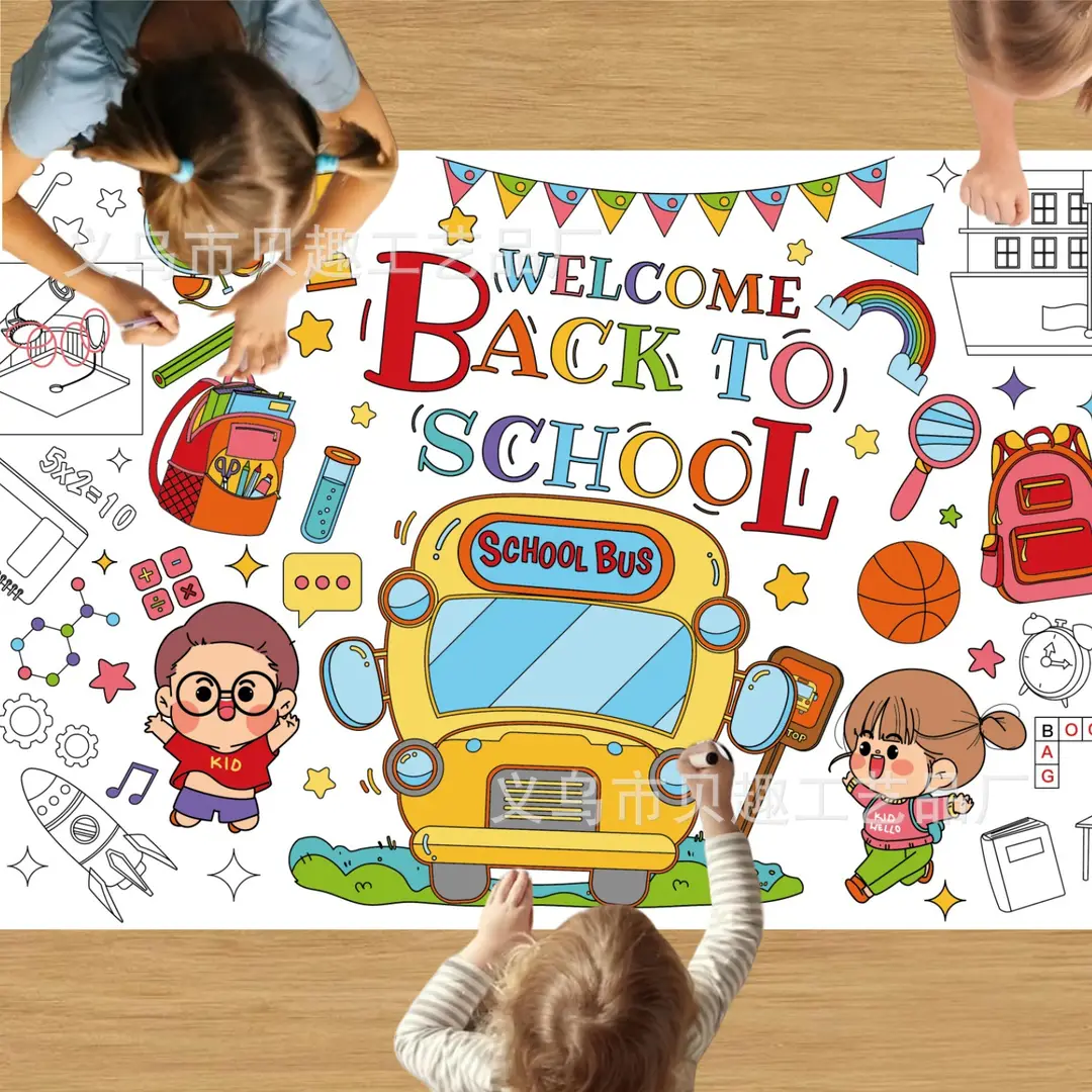 Back to School Season Theme Party Giant Poster Children's Back-To-School Day Decoration Waterproof Coated Paper Tablecloth Supplies — feature 8