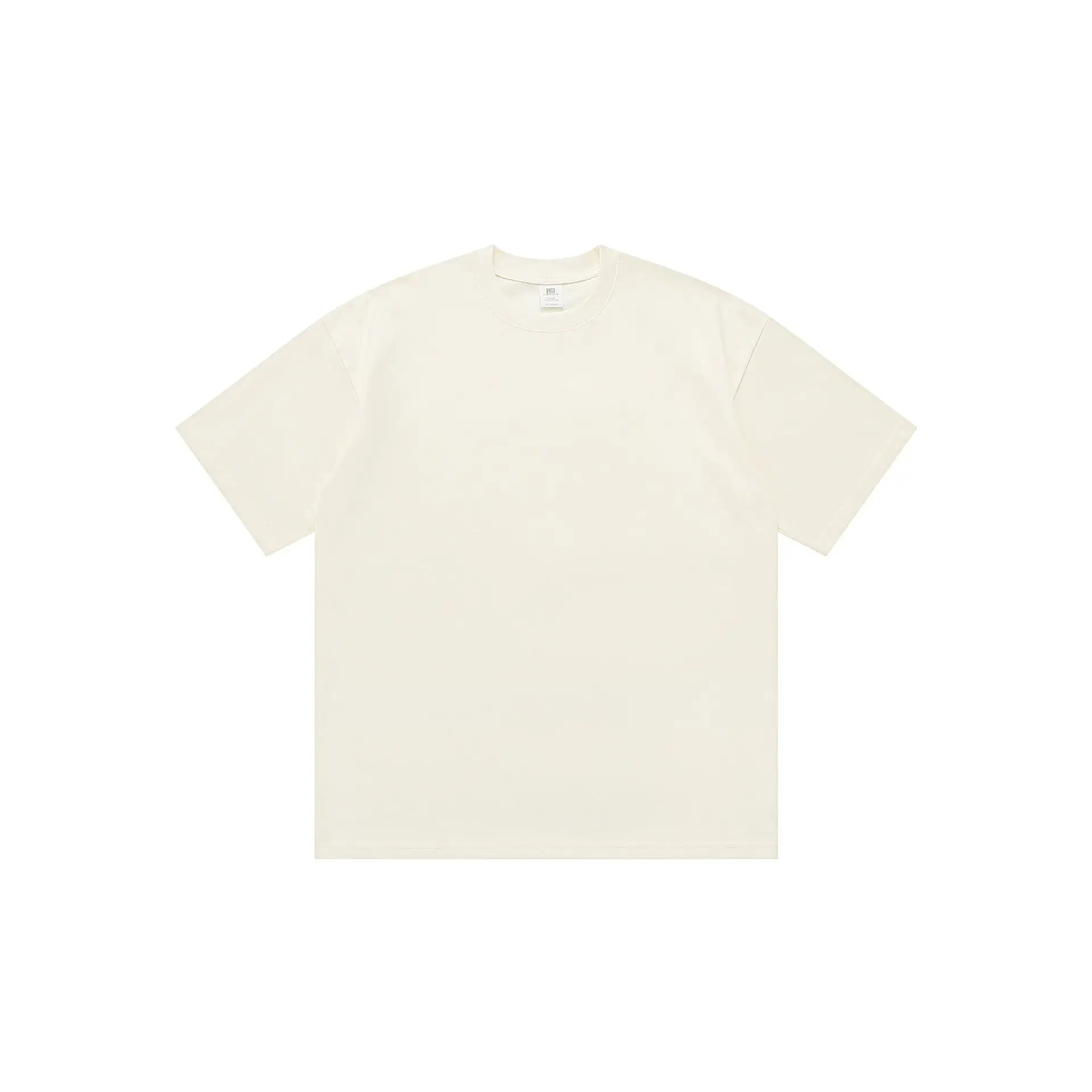 Men's White Solid T-Shirt 260g Round Neck Short Sleeve - Image 2
