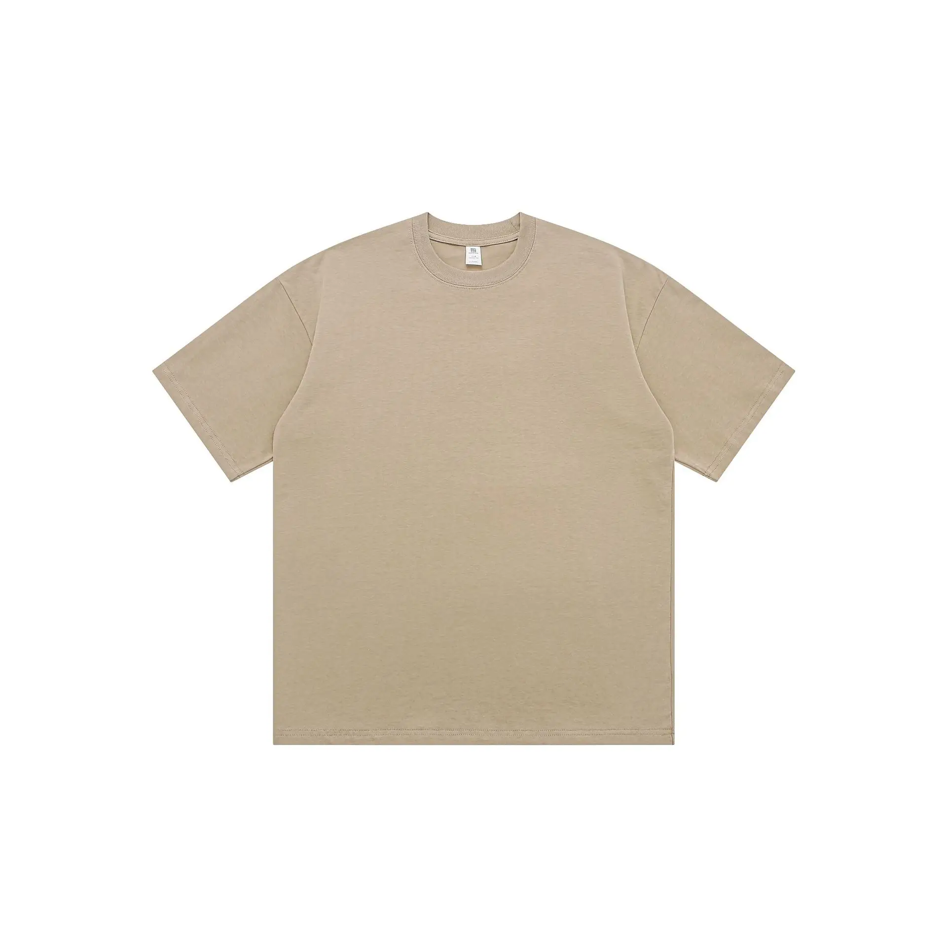 Men's White Solid T-Shirt 260g Round Neck Short Sleeve - Image 5