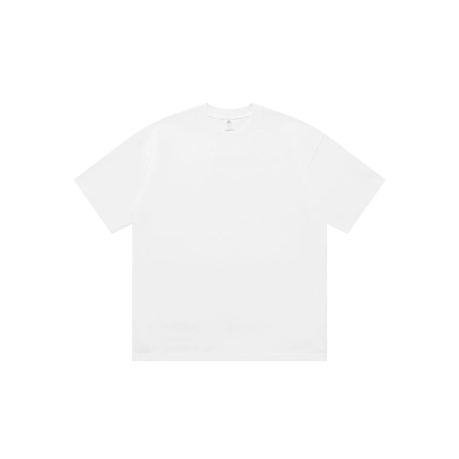 Men's White Solid T-Shirt 260g Round Neck Short Sleeve - Image 7