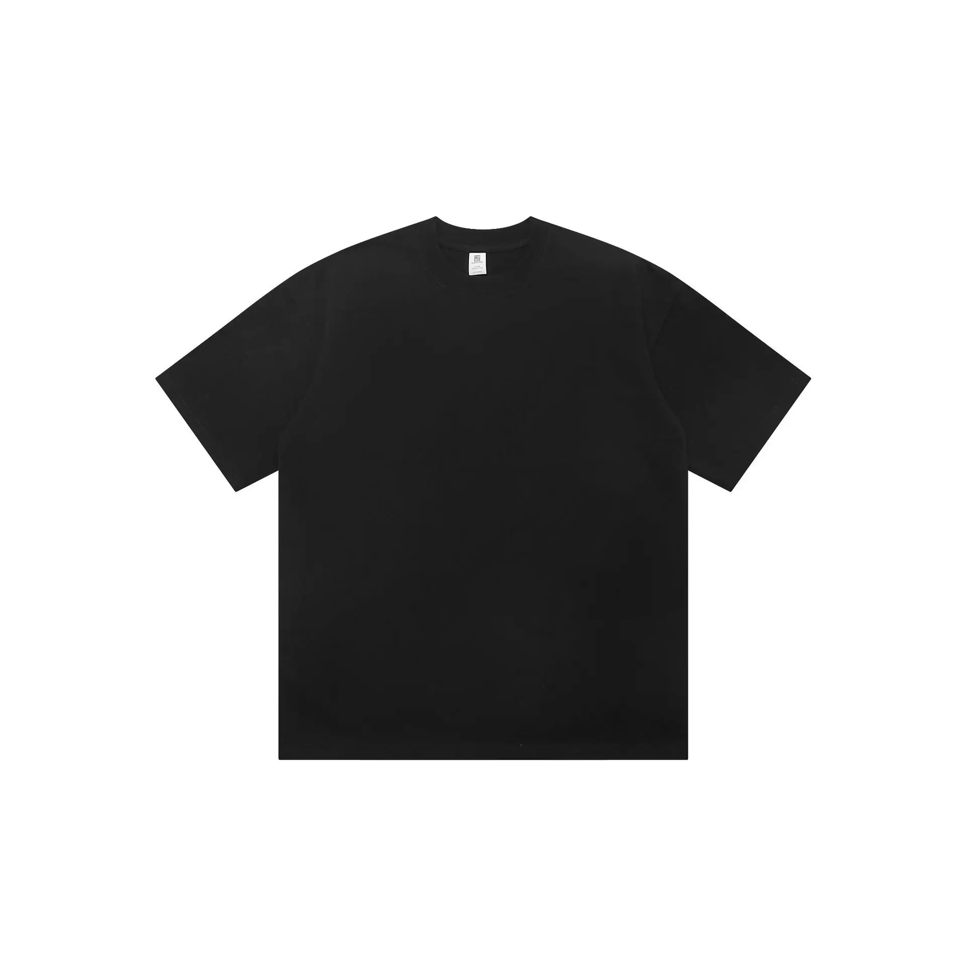 Men's White Solid T-Shirt 260g Round Neck Short Sleeve - Image 8