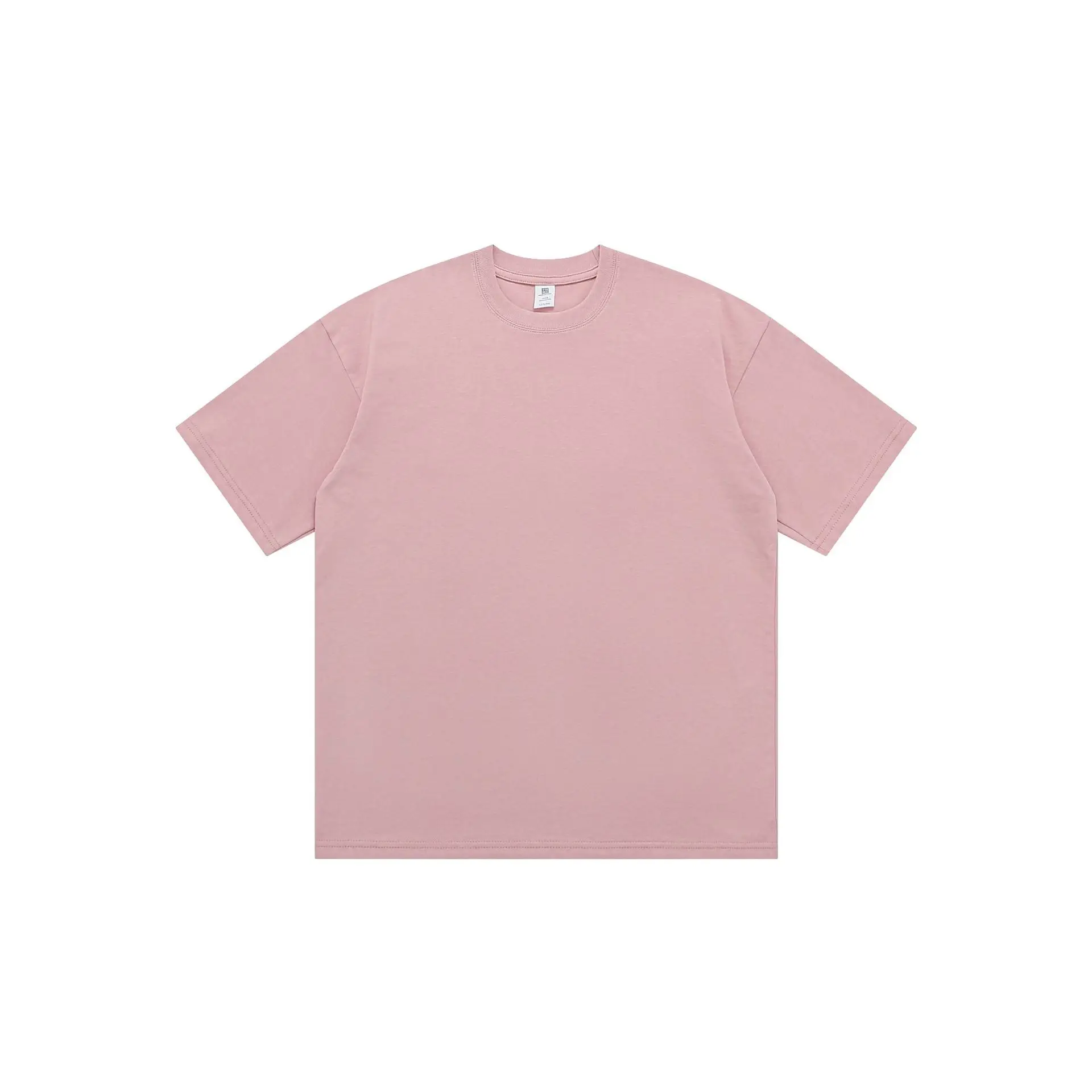 Men's White Solid T-Shirt 260g Round Neck Short Sleeve - Image 9