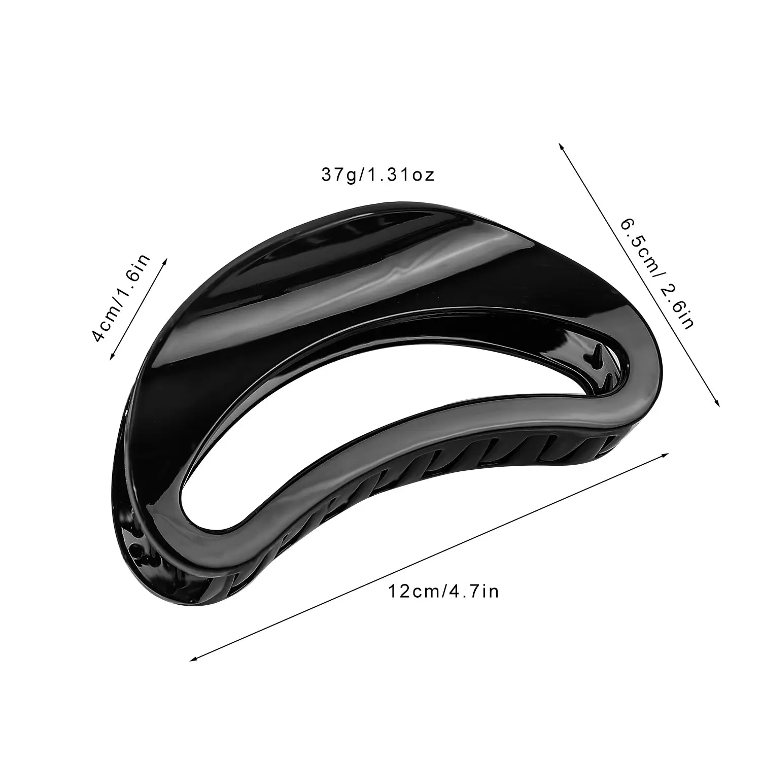 High-end Hair Clip with Elastic Closure, Black & Pink, Super Large Size - Image 14