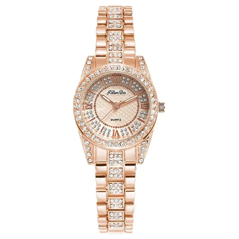 High-End Full Diamond Women's Watch with Light Luxury Steel Band