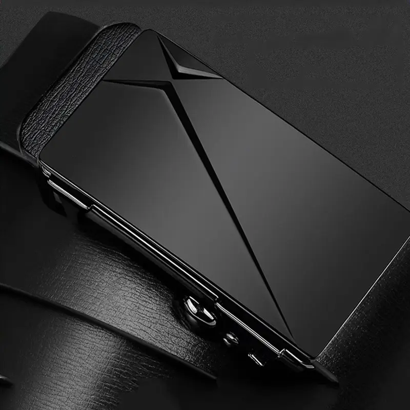 Men's Black PU Leather Belt with Automatic Buckle - Image 22