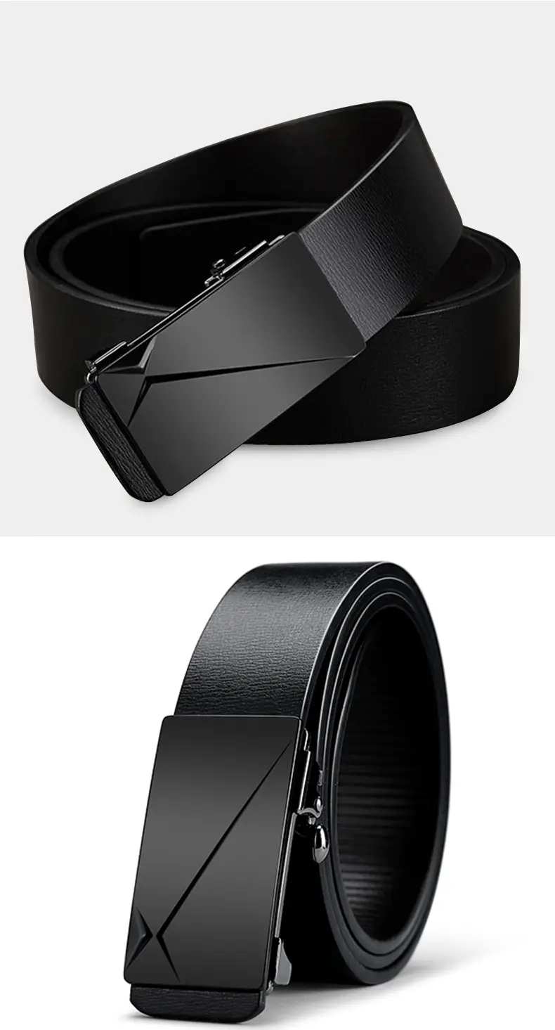 Men's Black PU Leather Belt with Automatic Buckle β feature 11