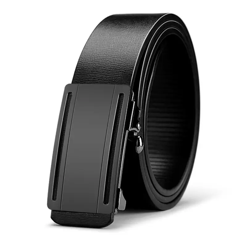Men's Black PU Leather Belt with Automatic Buckle - Image 10