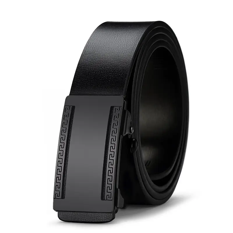 Men's Black PU Leather Belt with Automatic Buckle - Image 12