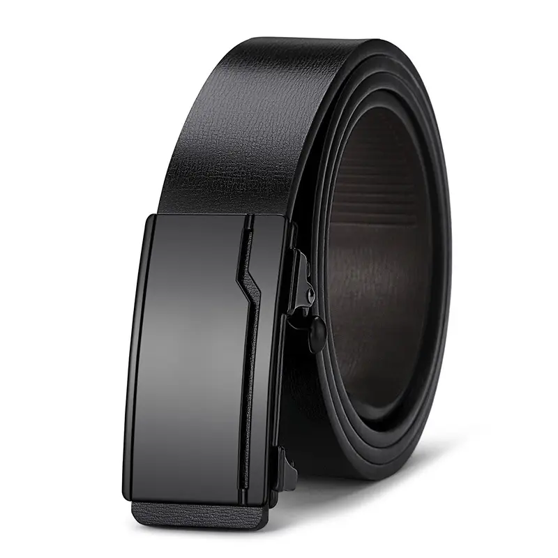 Men's Black PU Leather Belt with Automatic Buckle - Image 13