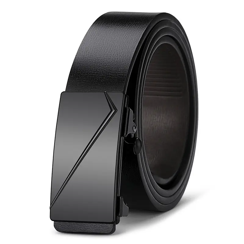 Men's Black PU Leather Belt with Automatic Buckle - Image 14