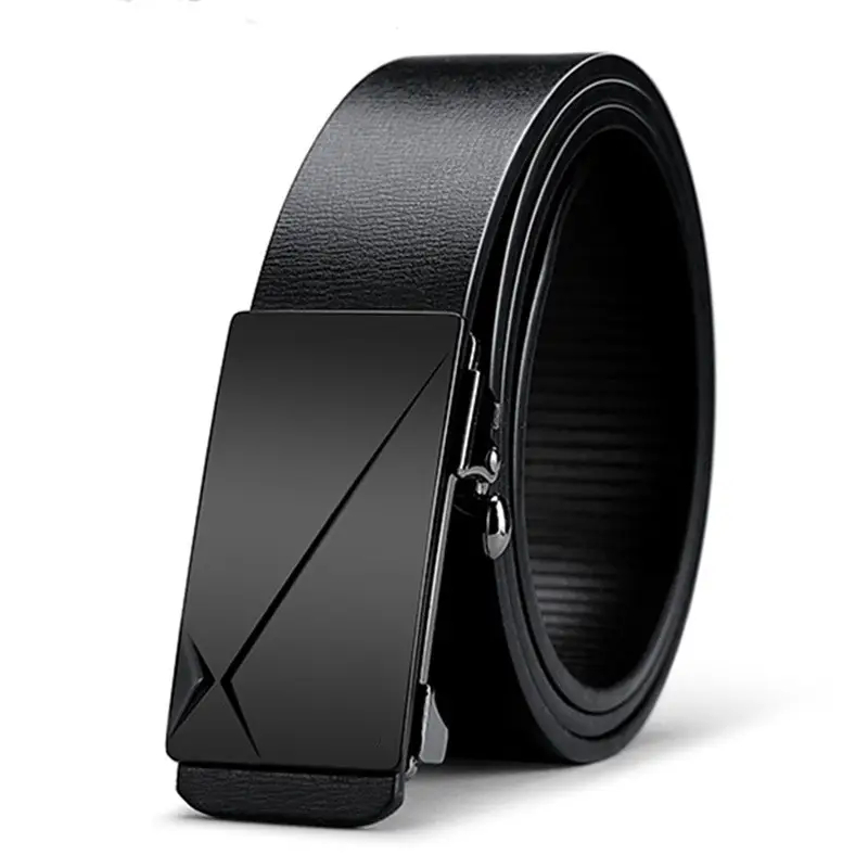 Men's Black PU Leather Belt with Automatic Buckle - Image 2