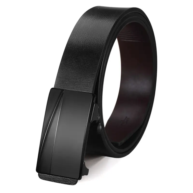 Men's Black PU Leather Belt with Automatic Buckle - Image 6