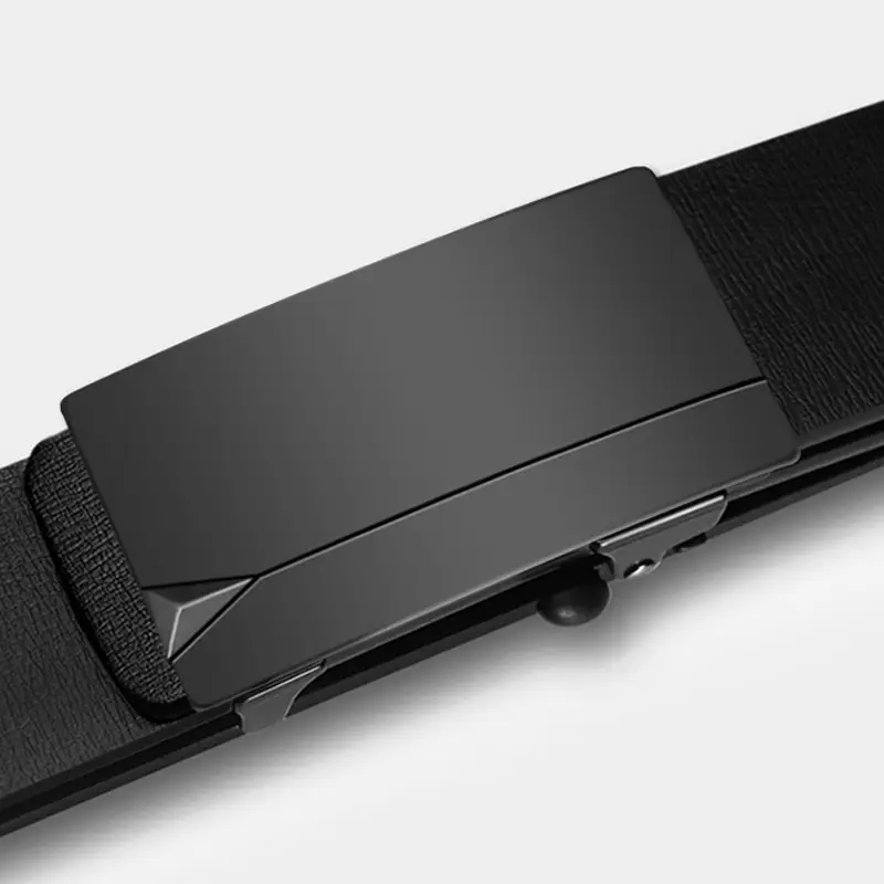 Men's Black PU Leather Belt with Automatic Buckle - Image 8