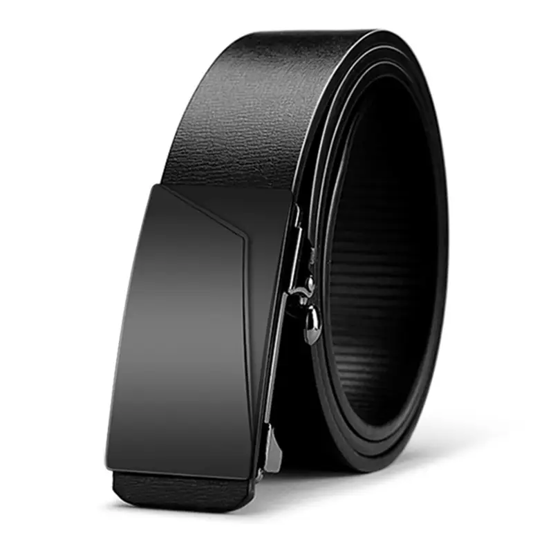 Men's Black PU Leather Belt with Automatic Buckle - Image 9