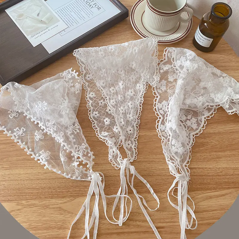 French Lace Triangle Tied Hair Belt for Women