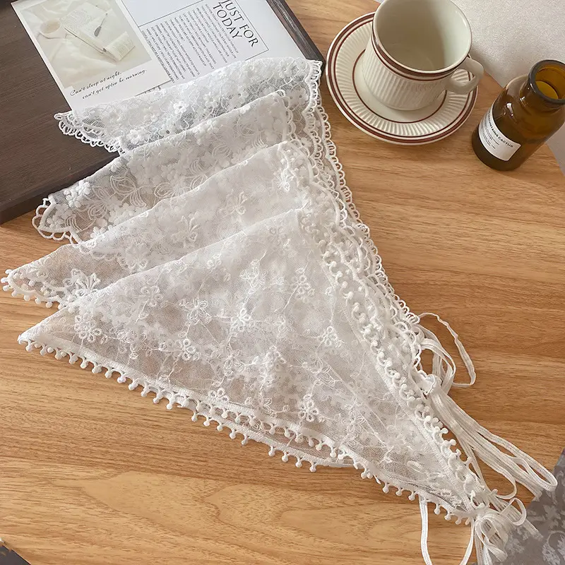 French Lace Triangle Tied Hair Belt for Women