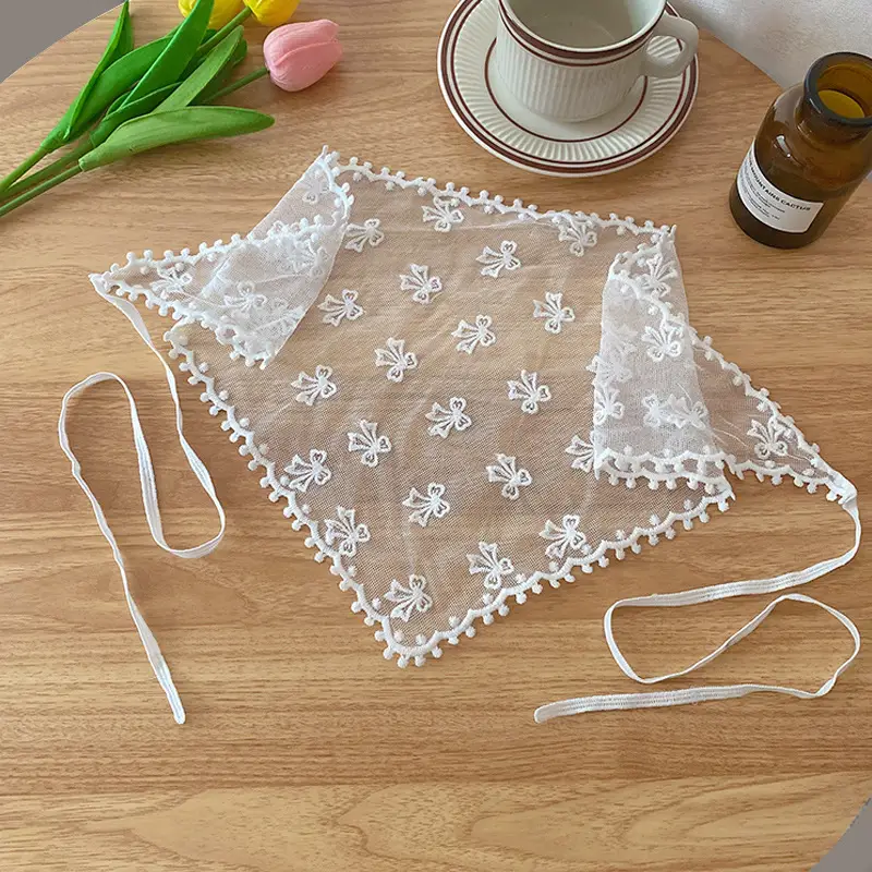 French Lace Triangle Tied Hair Belt for Women