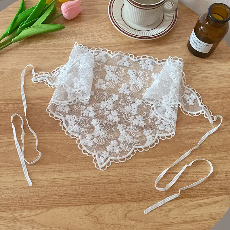 French Lace Triangle Tied Hair Belt for Women