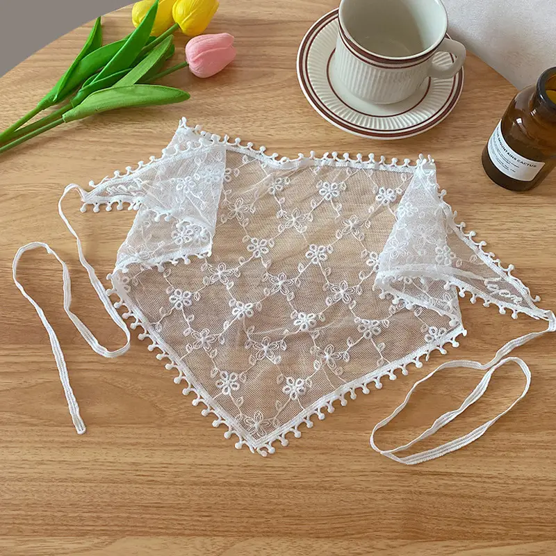 French Lace Triangle Tied Hair Belt for Women