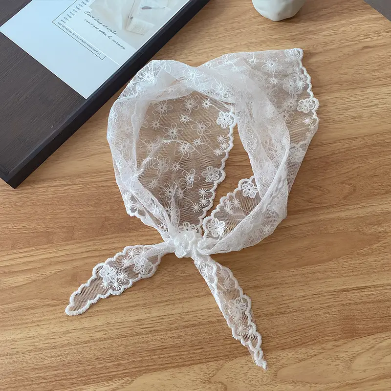 French Lace Triangle Tied Hair Belt for Women
