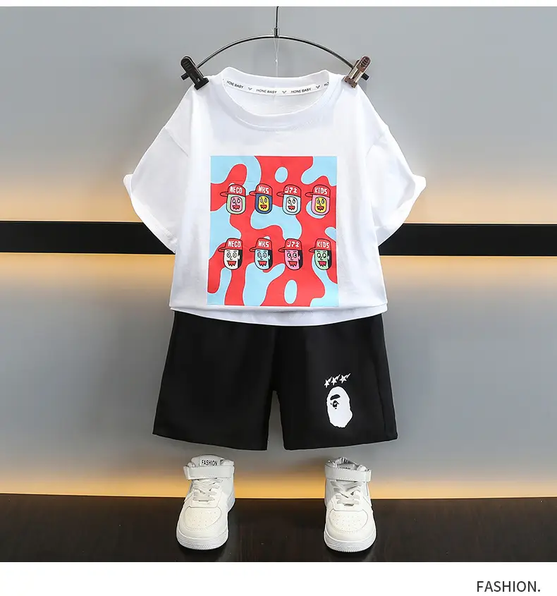 Piushuai Boys 2Pc Printed Shorts T-Shirt Set 5Yr — feature 8