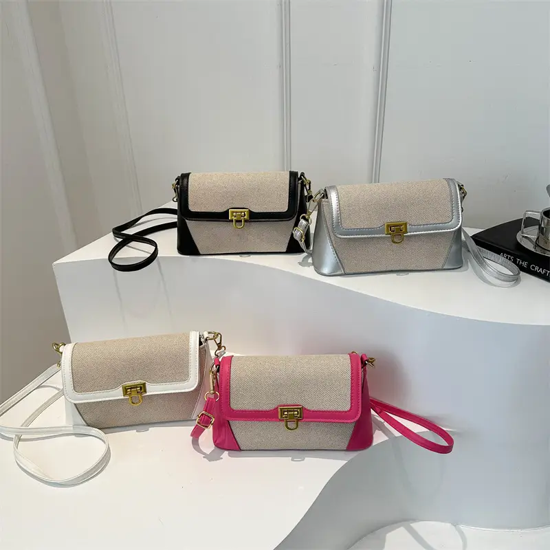 Women's Western Style Shoulder Bag Pink Grey Contrast 2024 - Image 5