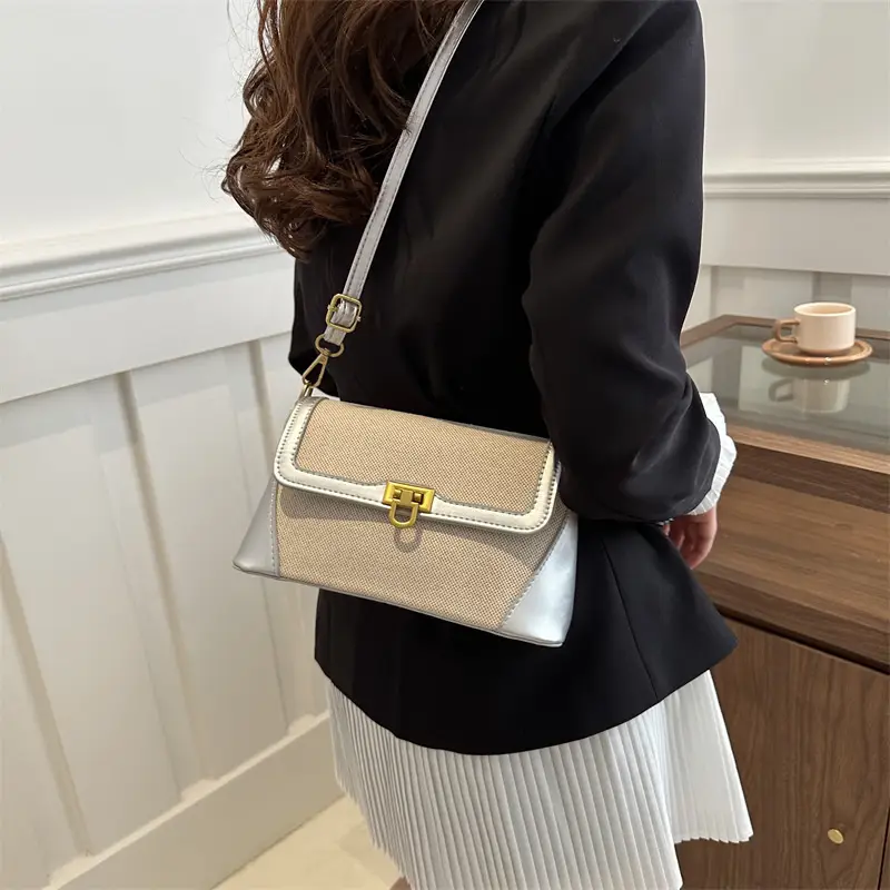 Women's Western Style Shoulder Bag Pink Grey Contrast 2024 - Image 6